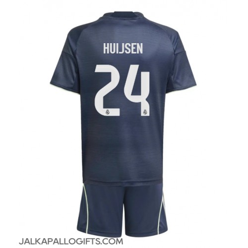 Real Madrid Dean Huijsen #24 Vieras Peliasu Lasten 2025-26 Lyhythihainen (+ Lyhyet housut)